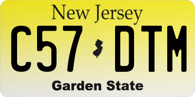 NJ license plate C57DTM