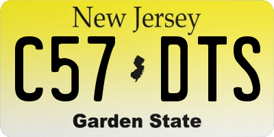 NJ license plate C57DTS