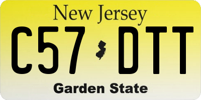 NJ license plate C57DTT