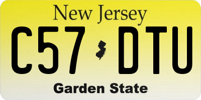 NJ license plate C57DTU