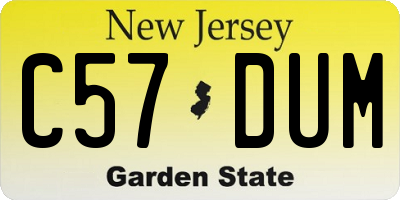 NJ license plate C57DUM