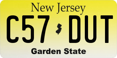 NJ license plate C57DUT