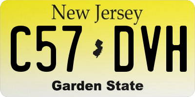 NJ license plate C57DVH