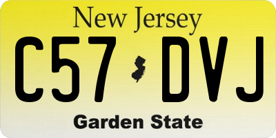 NJ license plate C57DVJ