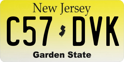 NJ license plate C57DVK