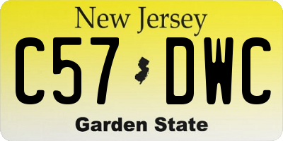 NJ license plate C57DWC