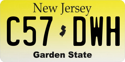 NJ license plate C57DWH