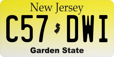 NJ license plate C57DWI