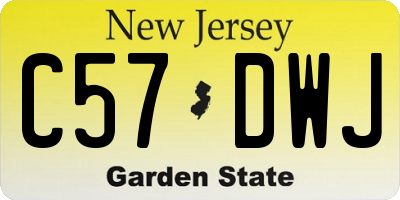 NJ license plate C57DWJ