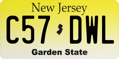 NJ license plate C57DWL