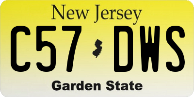 NJ license plate C57DWS