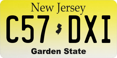 NJ license plate C57DXI