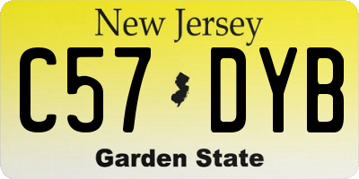 NJ license plate C57DYB