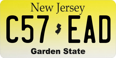 NJ license plate C57EAD