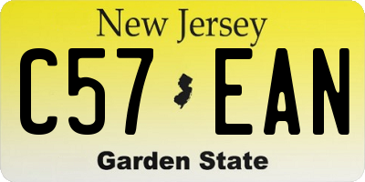 NJ license plate C57EAN