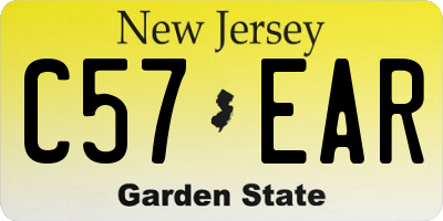 NJ license plate C57EAR
