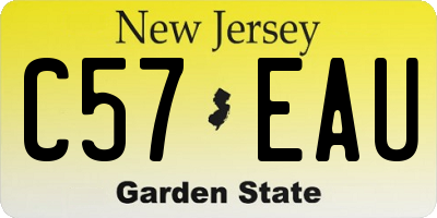 NJ license plate C57EAU