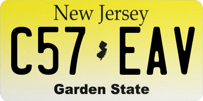 NJ license plate C57EAV