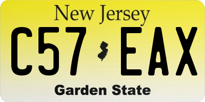 NJ license plate C57EAX