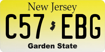 NJ license plate C57EBG