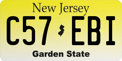 NJ license plate C57EBI