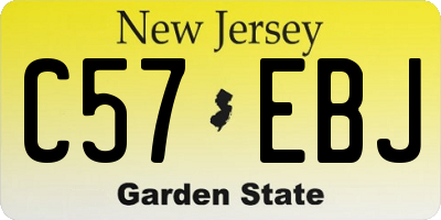 NJ license plate C57EBJ
