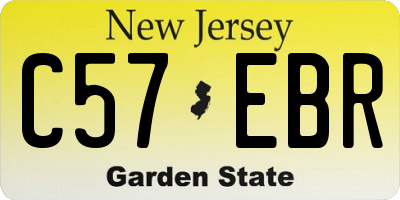 NJ license plate C57EBR