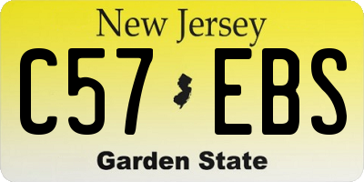 NJ license plate C57EBS