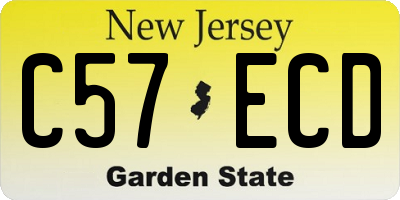 NJ license plate C57ECD