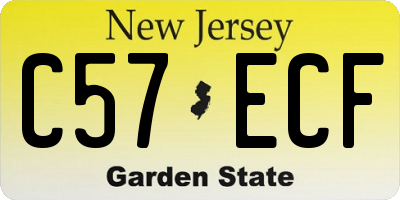 NJ license plate C57ECF