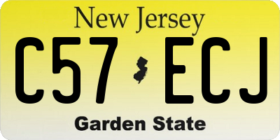 NJ license plate C57ECJ