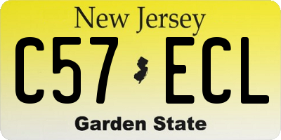 NJ license plate C57ECL