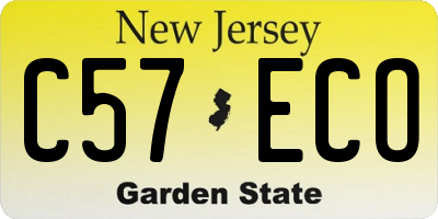 NJ license plate C57ECO