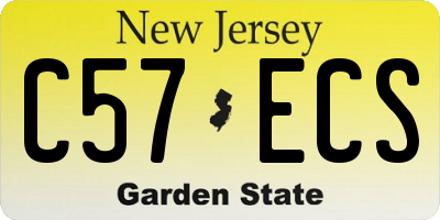 NJ license plate C57ECS