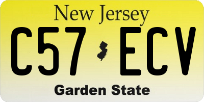 NJ license plate C57ECV