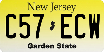 NJ license plate C57ECW