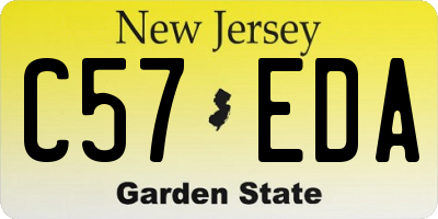 NJ license plate C57EDA