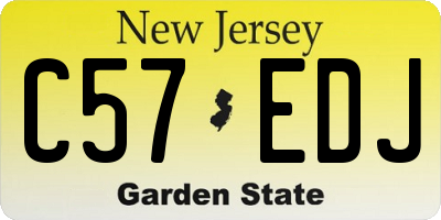 NJ license plate C57EDJ