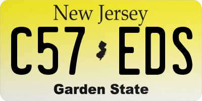 NJ license plate C57EDS