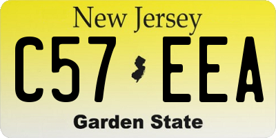 NJ license plate C57EEA
