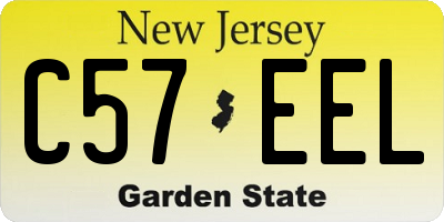 NJ license plate C57EEL
