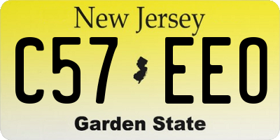 NJ license plate C57EEO