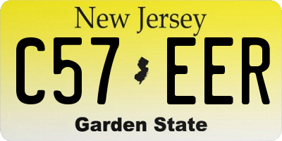 NJ license plate C57EER