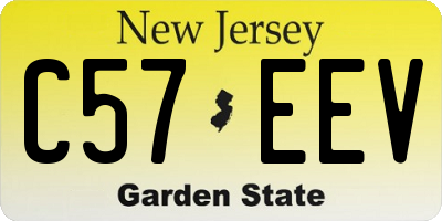 NJ license plate C57EEV