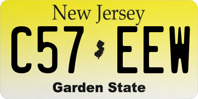 NJ license plate C57EEW