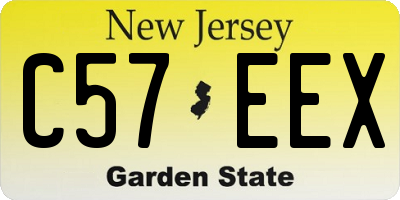 NJ license plate C57EEX