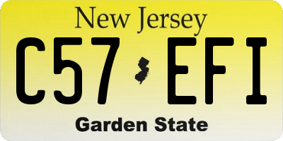NJ license plate C57EFI