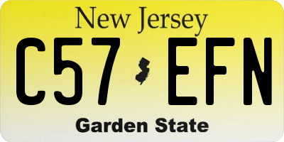 NJ license plate C57EFN