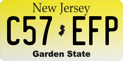 NJ license plate C57EFP