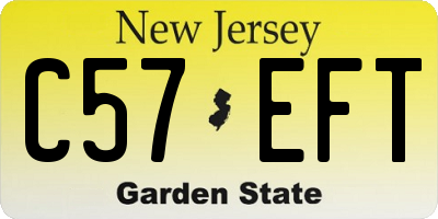 NJ license plate C57EFT